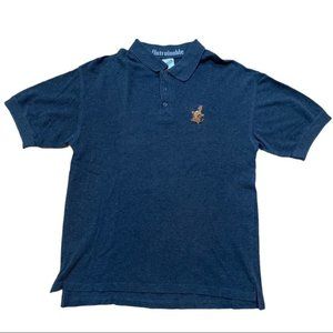VTG Y2K Warner Bros Studio Store Embroidered Scooby Doo Gray Polo Shirt Mens M